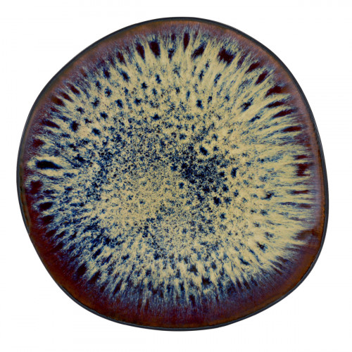Assiette coupe plate irrégulier vert grès émaillé Ø 27 cm Gao Medard De Noblat