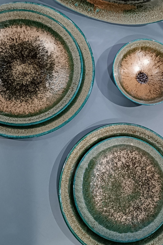 Assiette à dessert rond vert porcelaine Ø 21 cm Palazzo Medard De Noblat