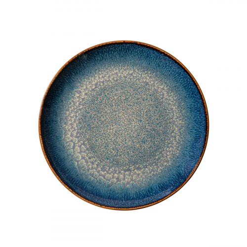 Assiette coupe plate rond bleu foncé porcelaine Ø 21 cm Seablue Accolade