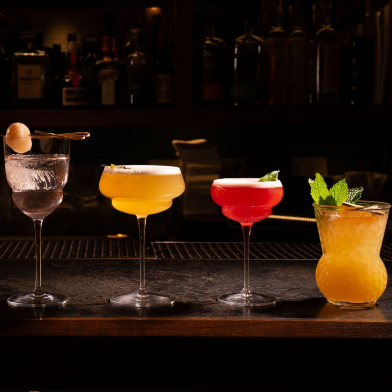 Verre à pied tequila sunrise verre cristallin 45 cl Backdoor Luigi Bormioli