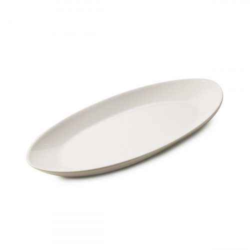 Assiette plate ovale blanc porcelaine culinaire 36x16 cm Madeleine Revol
