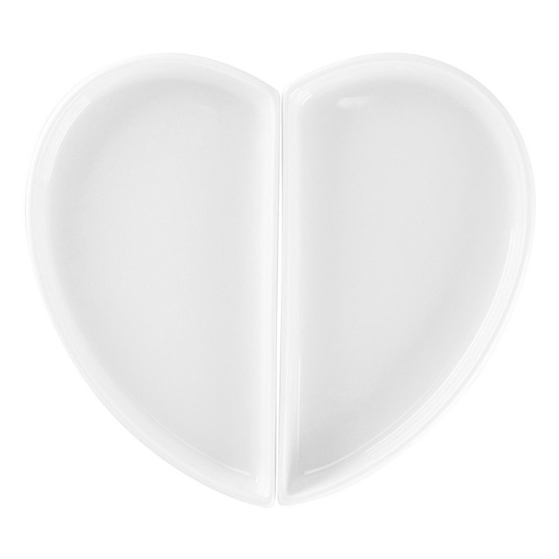 Assiette plate partie gauche blanc porcelaine 10x18 cm Cliché Rak
