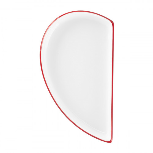 Assiette plate partie gauche blanc porcelaine 10x18 cm Cliché Rak