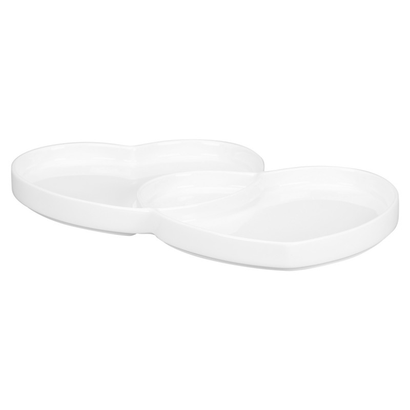 Assiette creuse double blanc porcelaine 29x26,4 cm Cliché Rak