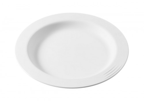 Assiette rond blanc fibre végétale Ø 18 cm Liliroc Saint Romain