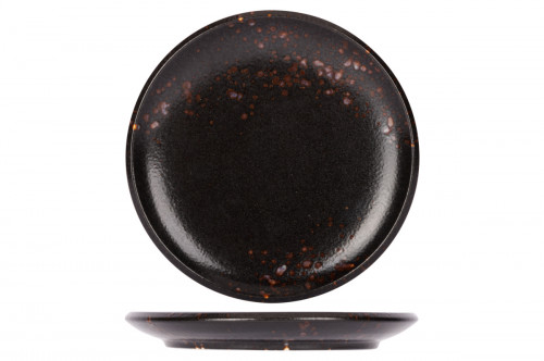Assiette à pain rond noir porcelaine Ø 15 cm Etna Proof