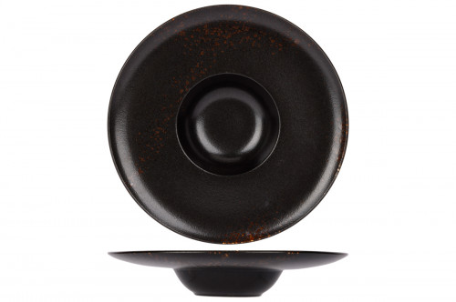 Assiette à pâtes rond noir porcelaine Ø 30 cm Etna Proof