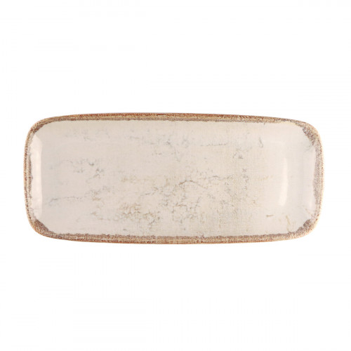 Plat rectangulaire beige grès émaillé 28 cm Sand Accolade
