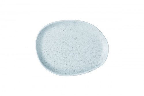 Assiette coupe plate organique duck egg porcelaine vitrifiée 26x20 cm Stonecast Natural Churchill