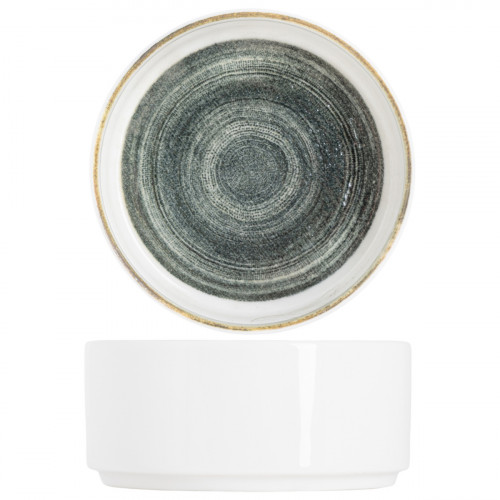 Bol droit rond gris anthracite porcelaine Ø 12 cm Terra Pro.mundi