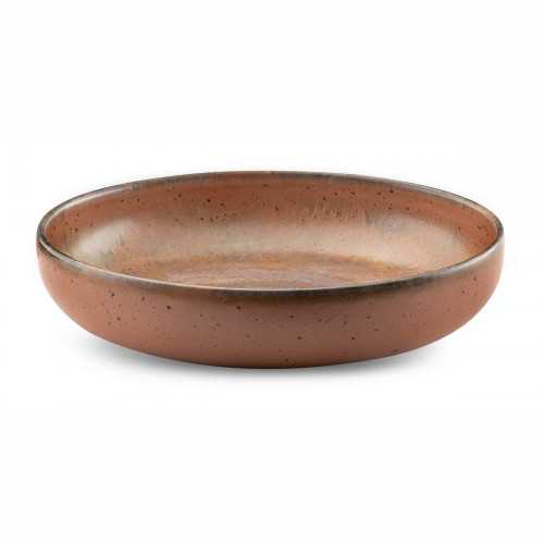 Assiette gourmet rond orange grès émaillé Ø 22 cm 22x22 cm Planet Medard De Noblat