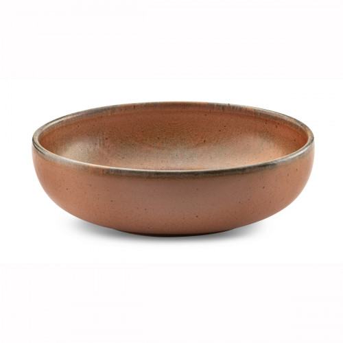 Assiette à pâtes rond orange grès émaillé Ø 16 cm 16x16 cm Planet Medard De Noblat