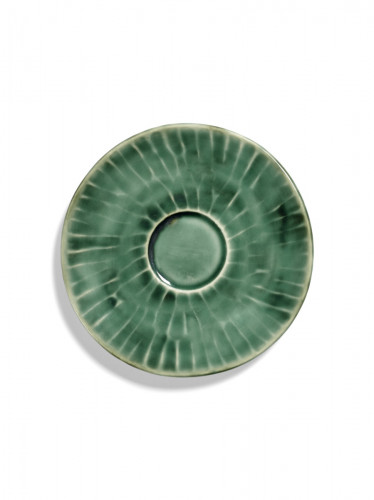 Sous tasse à expresso rond vert grès émaillé 12,5 cm Ø 12,5 cm Verde Lanza Serax