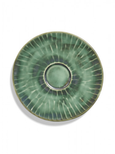 Sous tasse à cappuccino rond vert grès émaillé 14,5 cm Ø 14,5 cm Verde Lanza Serax