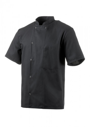 Veste de cuisine manches courtes noir T2 Inox Robur