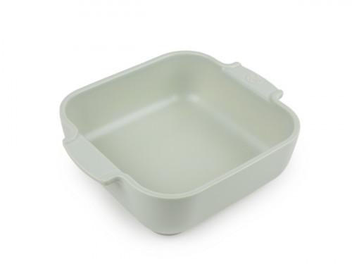 Plat à four carré vert sauge porcelaine 21 cm Céramique Peugeot Saveurs