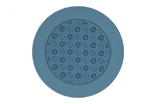 Assiette plate à bord droit rond Fleur porcelaine vitrifiée Ø 16 cm Rihla Rak