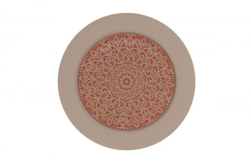 Assiette plate à bord droit rond Damask porcelaine vitrifiée Ø 20 cm Rihla Rak